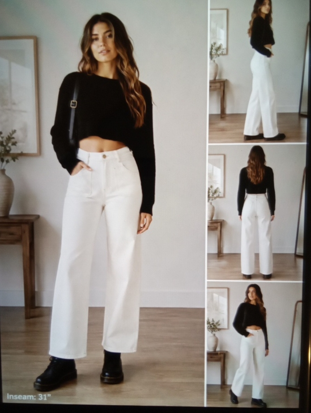 Pilcro Anthropologie Womens Size 28 Wide Leg White Jeans Stretch Coastal
